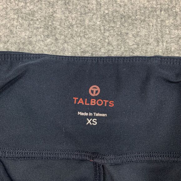 T By Talbots Leggings Women XS Extra Small Navy Hot Pink Side Print Pull On Crop - Picture 4 of 11